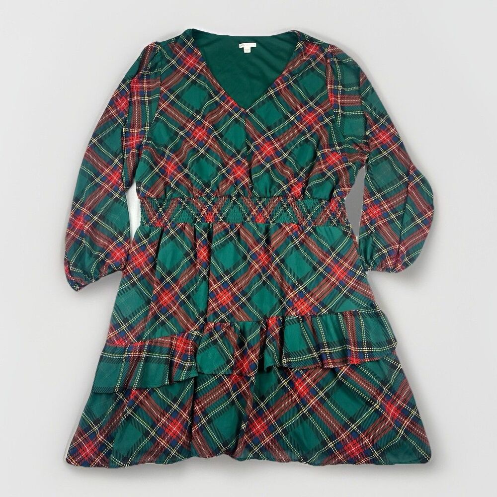 Cozy Christmas CottageCore Dress Ruffle Hem Plus Size 26/28 Fall Warm Holidays